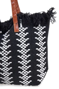 Borsa da Spiaggia Nere e Bianca First Lady Y004