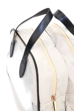 Borsa da viaggio beige con inserti trasparenti Juice Roma 099