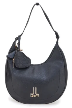 Borsa hobo nera con portamonete a cuore Lancetti LL25W-100-3