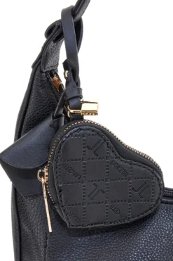 Borsa hobo nera con portamonete a cuore Lancetti LL25W-100-3