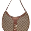Borsa logata marrone a spalla con dettaglio logo Laura Biagiotti LB25W-255-7