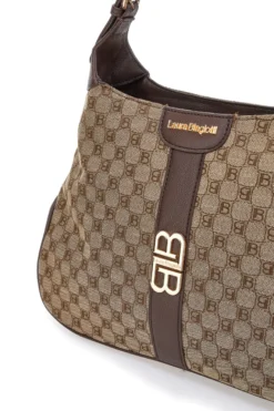 Borsa logata marrone con manico a spalla Laura Biagiotti LB25W-255-6