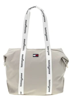 Borsa Mare Beige in Tessuto con Manici con Logo Tommy Jeans 18461