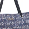 Borsa mare blu con stampa animalier e manici corda Basile BA23632