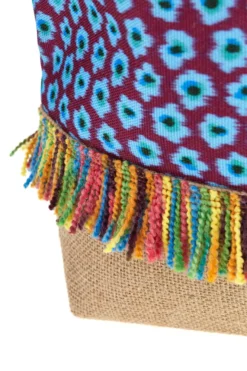 Borsa mare multicolore con frange Basile BA22217