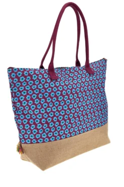 Borsa mare multicolore con frange Basile BA22217