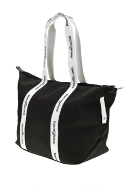 Borsa Mare Nera in Tessuto con Manici con Logo Tommy Jeans 18461