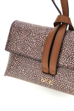 Borsa marrone a fantasia con tracolla removibile Basile BA12052TAP