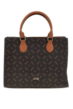 Borsa marrone logata Basile BA1145LOG