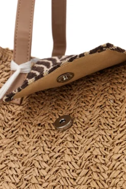 Borsa naturale intrecciata con charm Renato balestra 62141/ZAN2