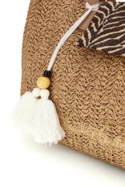 Borsa naturale intrecciata con charm Renato balestra 62141/ZAN2