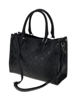 Borsa nera a mano con tracolla Me & me 20499