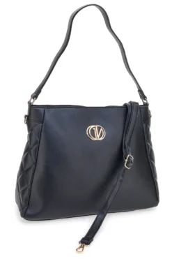 Borsa nera con dettagli trapuntati Guido Vietri K30,369,B015