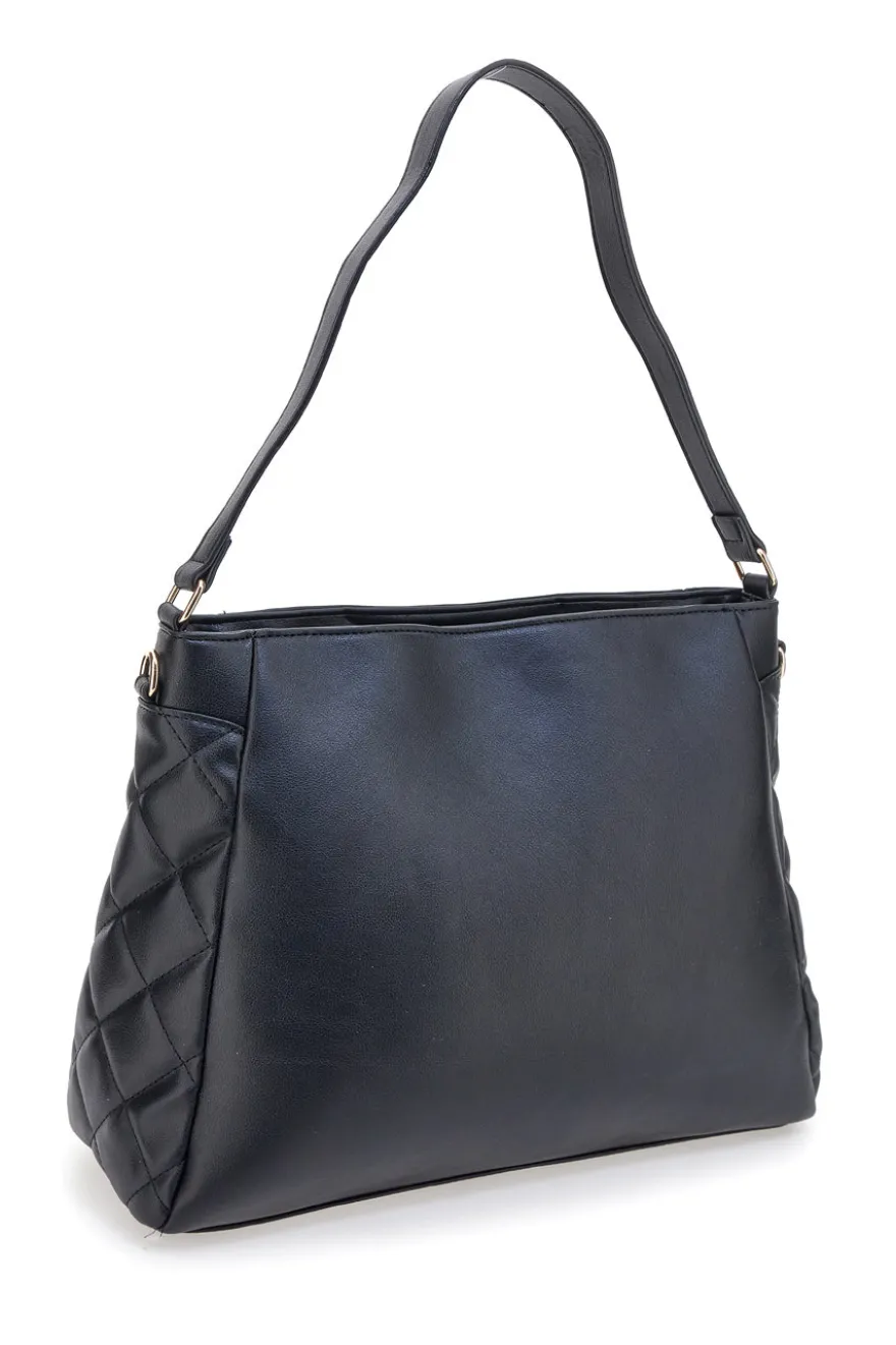 Borsa nera con dettagli trapuntati Guido Vietri K30,369,B015