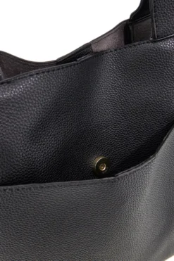 Borsa nera con patta e manici Prima riga BAGPITT002-B