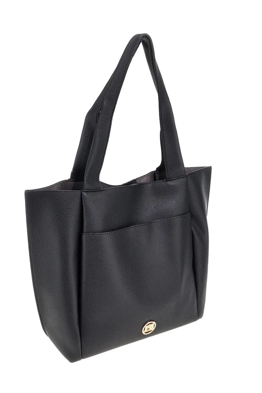 Borsa nera con patta e manici Prima riga BAGPITT002-B