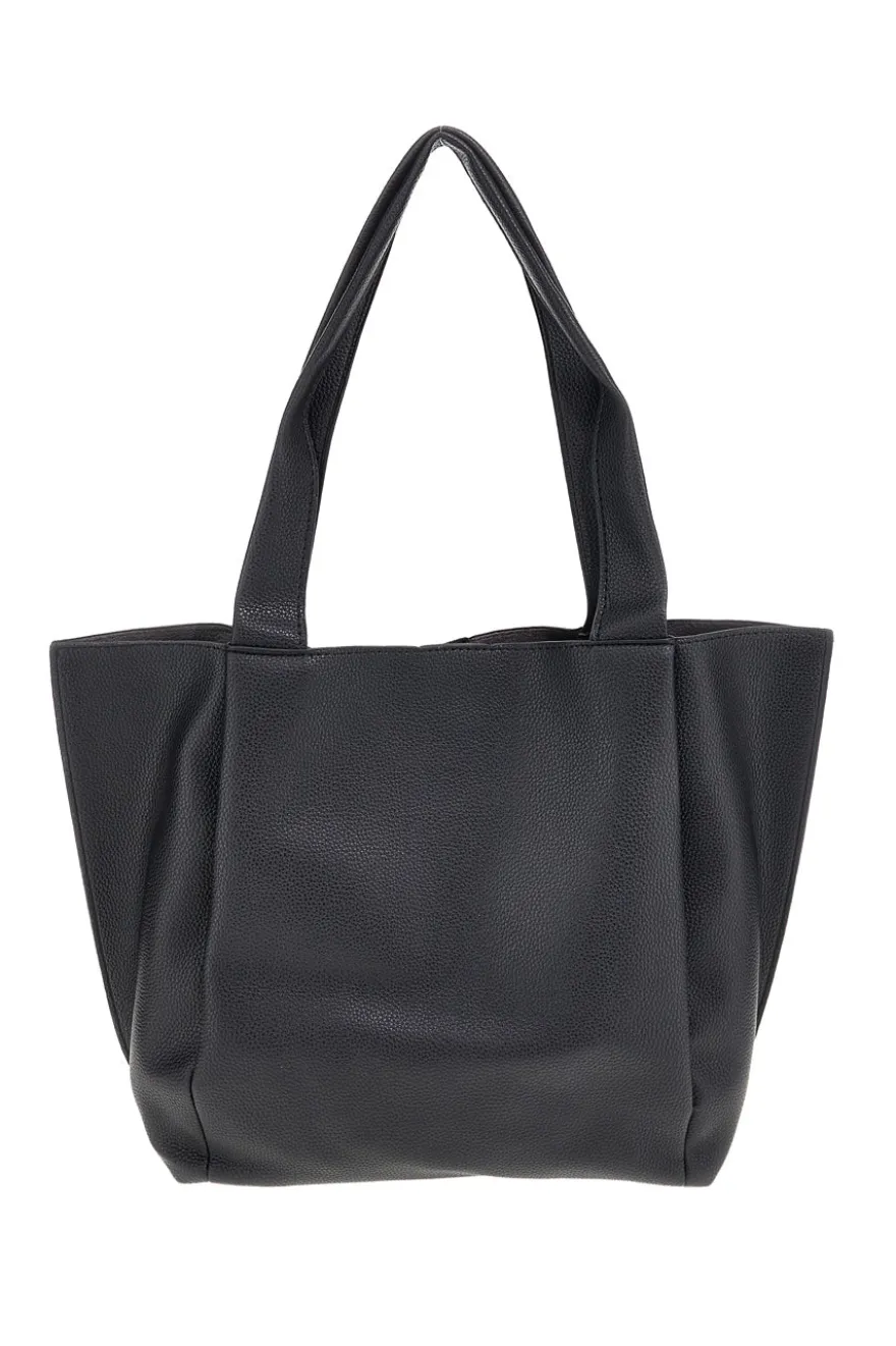 Borsa nera con patta e manici Prima riga BAGPITT002-B