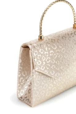 Borsa oro con texture animalier e tracolla a catenella Nbg SERA/3488