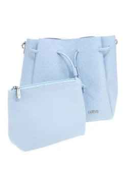 Borsa secchiello azzurro con tracolla e pochette Me & me L2526