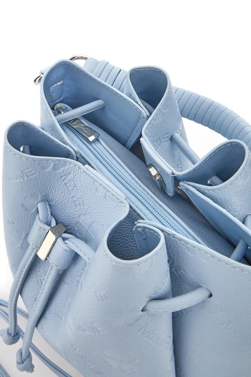 Borsa secchiello azzurro con tracolla e pochette Me & me L2526