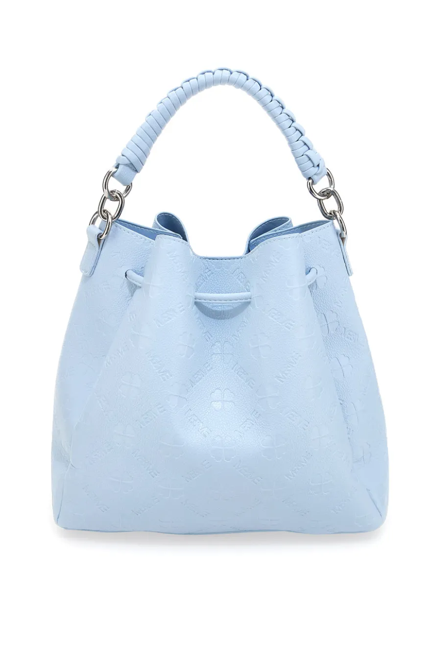 Borsa secchiello azzurro con tracolla e pochette Me & me L2526