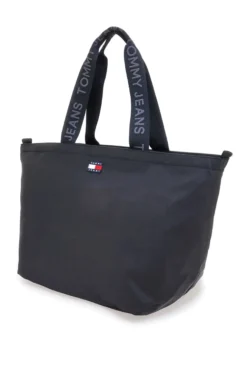 Borsa shopper nero in tessuto con manici logati Tommy Jeans Daily Tote