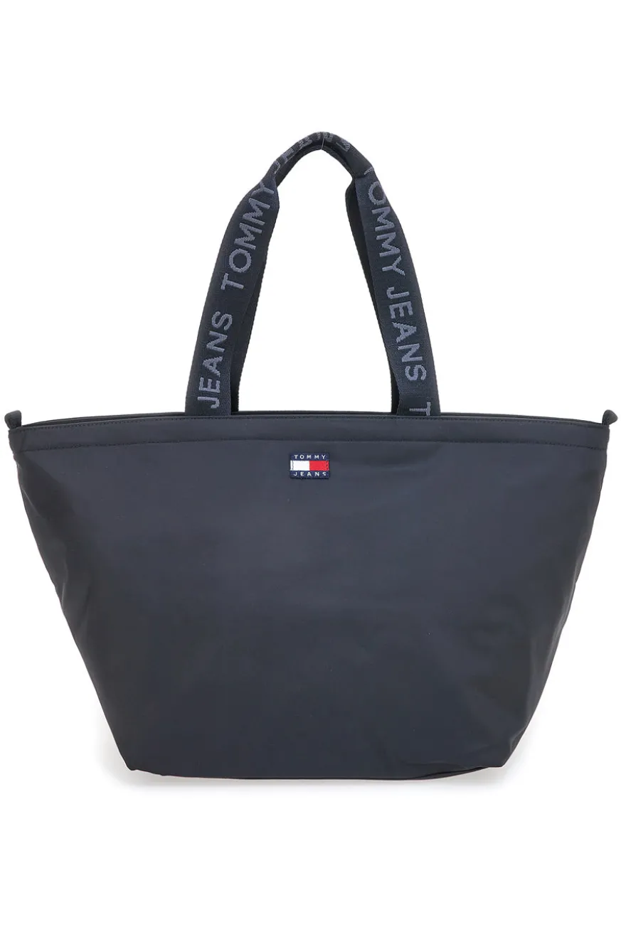 Borsa shopper nero in tessuto con manici logati Tommy Jeans Daily Tote