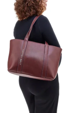 Borsa shopping bordò con tasche interne Cotton Belt K19,040,009