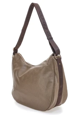 Borsa taupe con charm orsetto e zip dorate Naj-Oleari 61329/BOBA13
