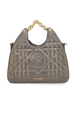 Borsa trapuntata verde oliva con manici a catena Laura Biagiotti LB25W-261-2