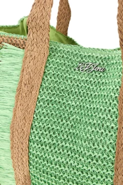 Borsa verde intrecciata con frange Lejjou JJ90531