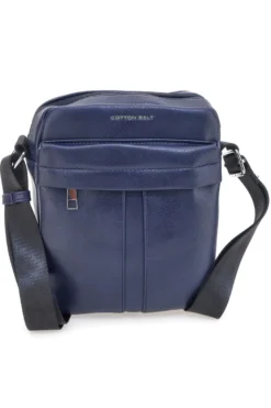 Borsello blu con tracolla regolabile Cotton belt K19-026-B052