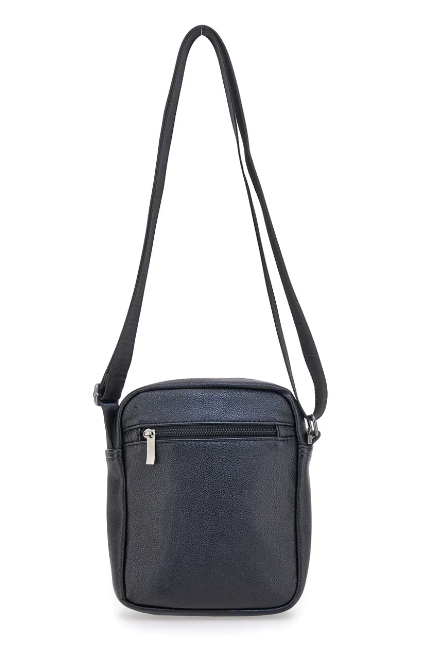 Borsello nero con tasche frontali Black Shoot BS522-1