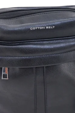 Borsello nero con tracolla regolabile Cotton belt K19-026-B052