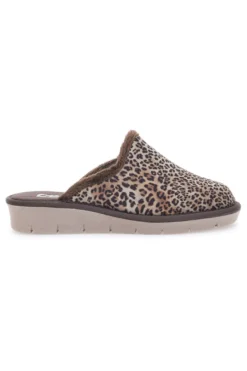 Braune Animalier-Hausschuhe Beego 6332