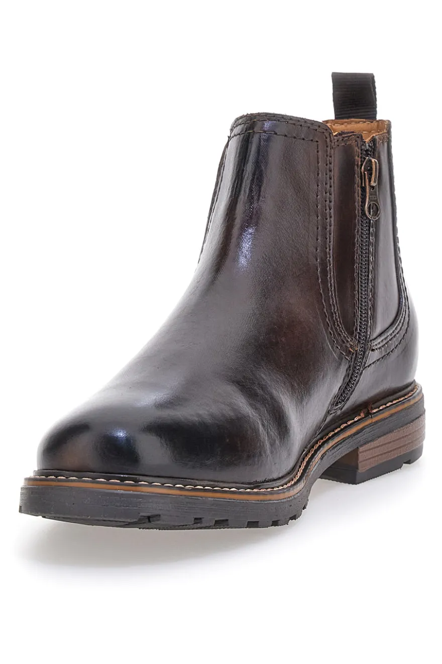 Braune Chelsea-Boots mit Reißverschluss und elastischen Einsätzen, Andrea Bruni LK02