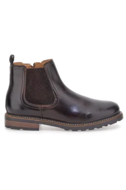 Braune Chelsea-Boots mit Reißverschluss und elastischen Einsätzen, Andrea Bruni LK02