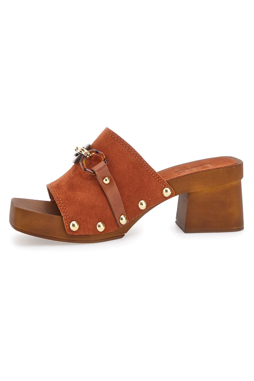 Braune Clogs mit 6,5 cm hohem Absatz Pittarello Love 15555
