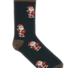 Calzini Neri Con Babbo Natale Taglia Unica Natalizi Crazy Socks 018