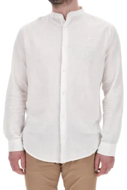 Camicia Bianca con Collo Coreana in Misto Lino NO LIMITS MASH009S24