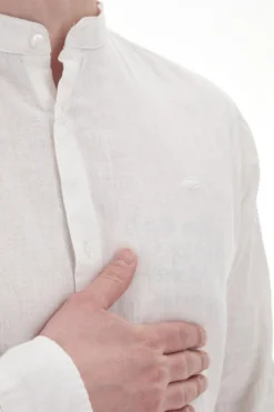 Camicia Bianca con Collo Coreana in Misto Lino NO LIMITS MASH009S24