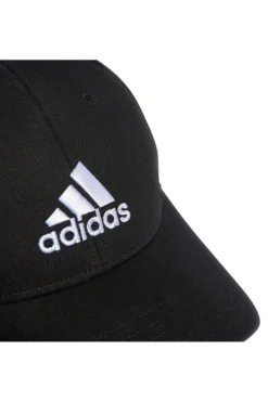 Cappellino con Frontino Nero e Logo Adidas Bianco ADIDAS BBALL CAP COT