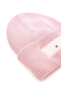 Cappello beanie rosa in maglia con logo Tommy Jeans Linear Beanie