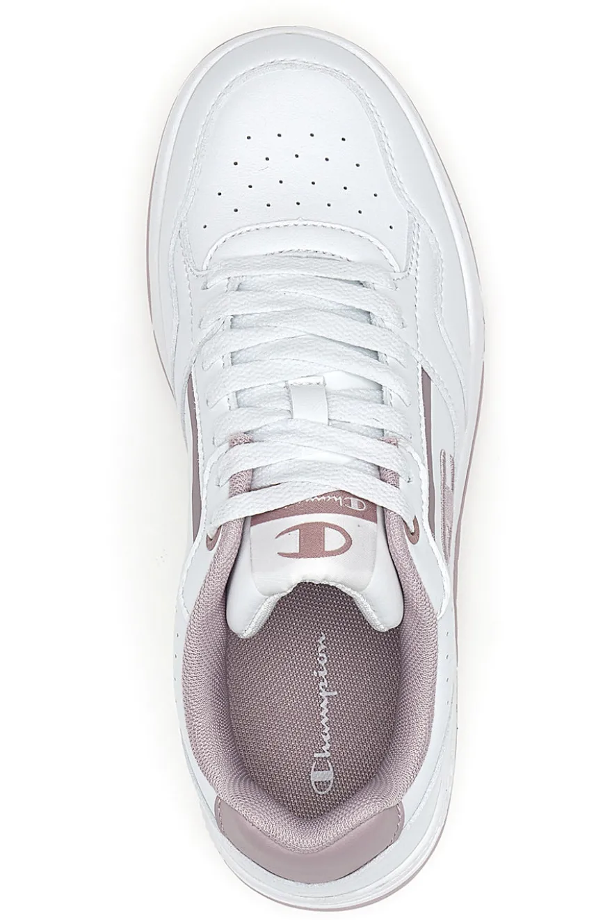 Champion RD18 Heritage Perf WNS Weiße Sneakers mit rosa Details