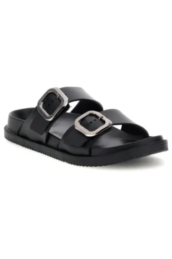 Ciabatta nera con doppia fibbia Superga S87Y832
