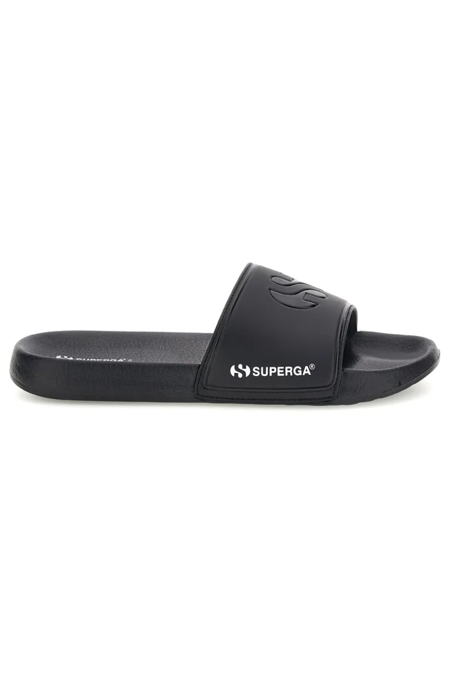 Ciabatta nera con fascia logo Superga S24S753
