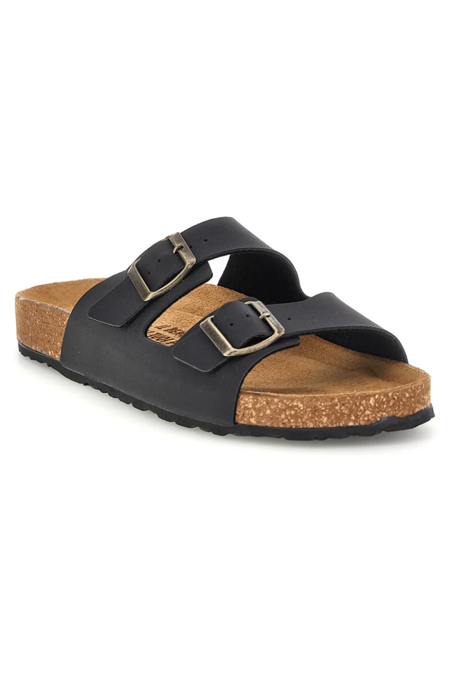 Ciabatta Nero in vera pelle Bio up 101