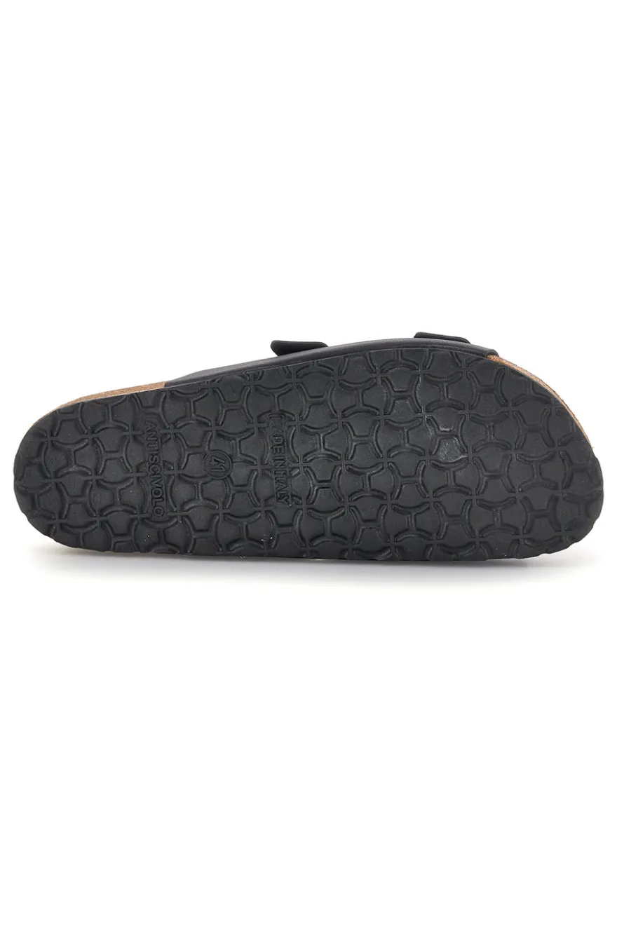 Ciabatta Nero in vera pelle Bio up 101
