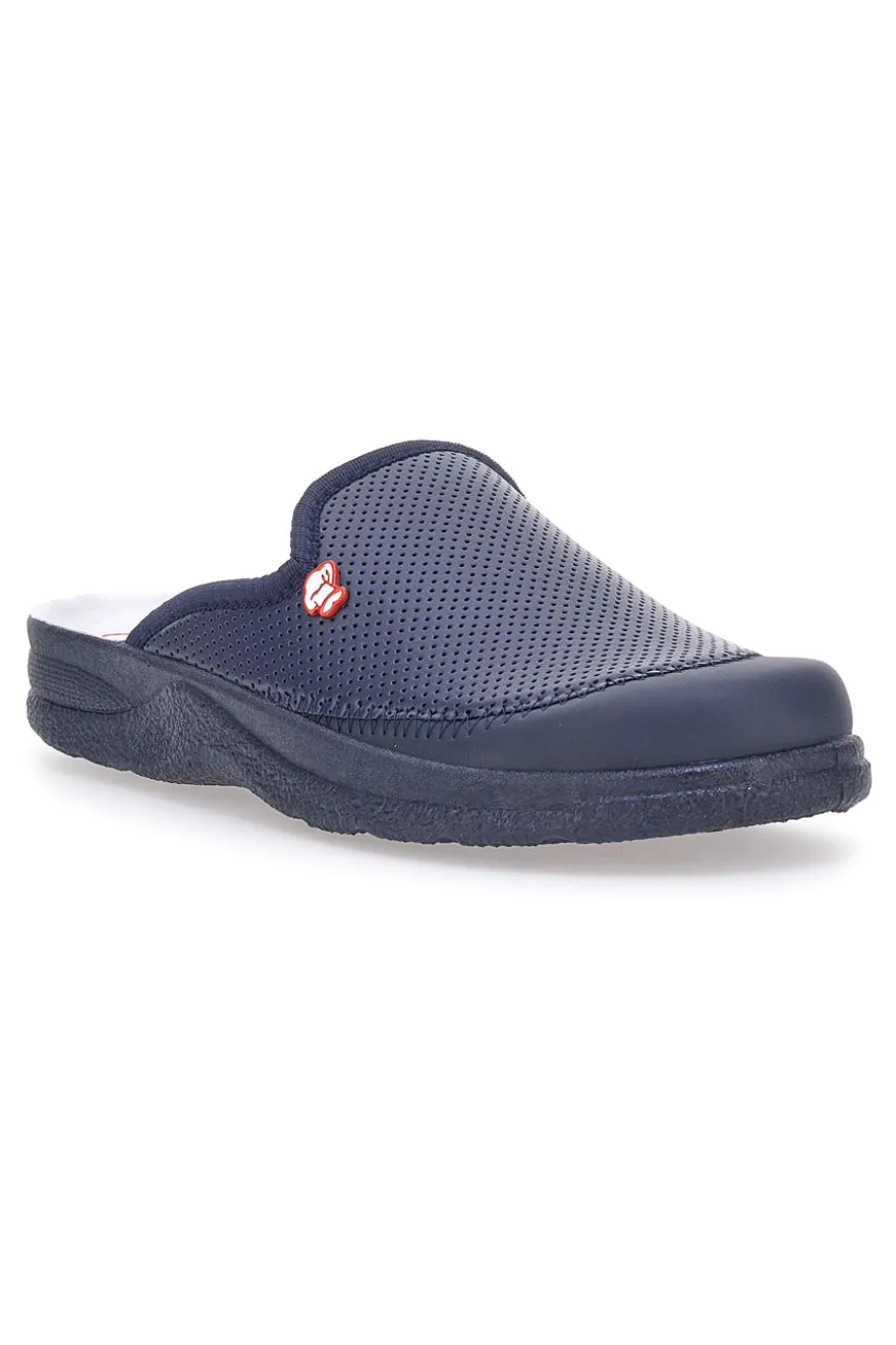 Ciabattate da lavoro Mr Chef 653 Blu Vera Pelle