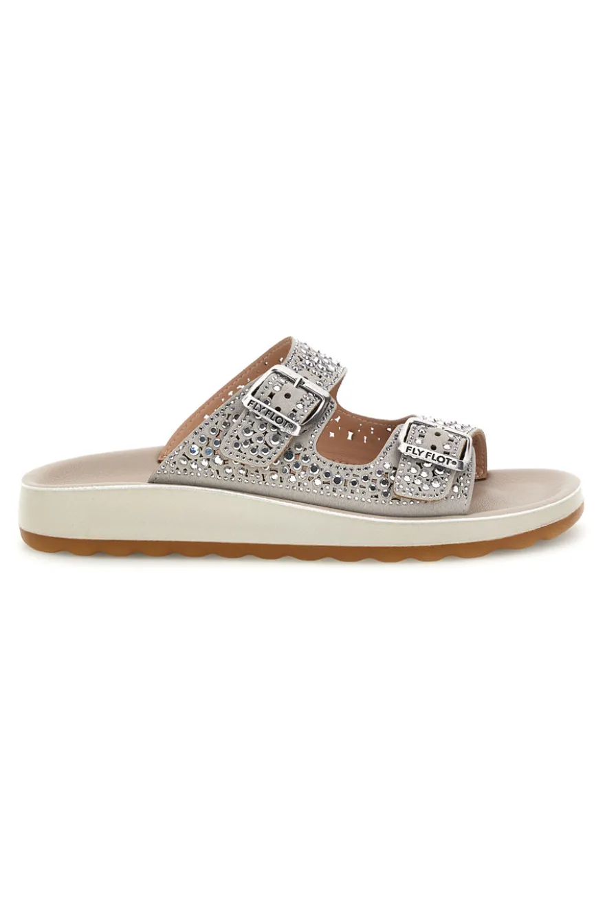 Ciabatte Argento Strass E Fibbie Fly flot 90770169KZ